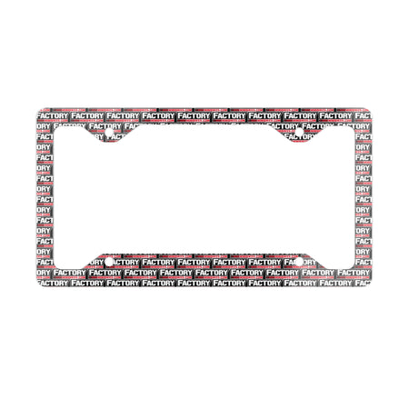 Factory Metal License Plate Frame - Black Background - Factory Minibikes
