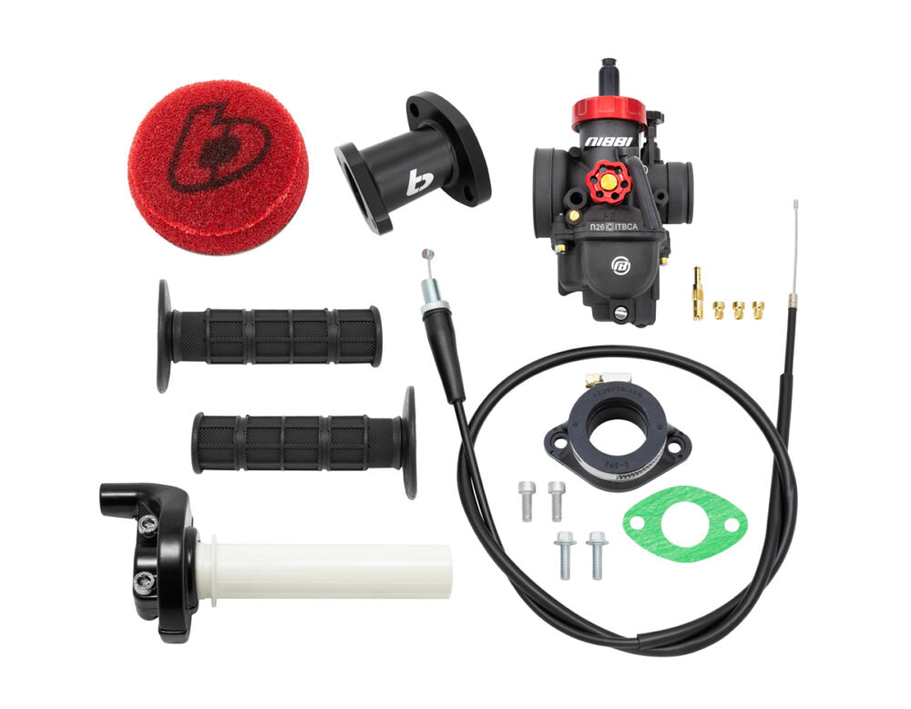 Carb & Throttle Kit, PE26 – KLX140 – Factory Minibikes