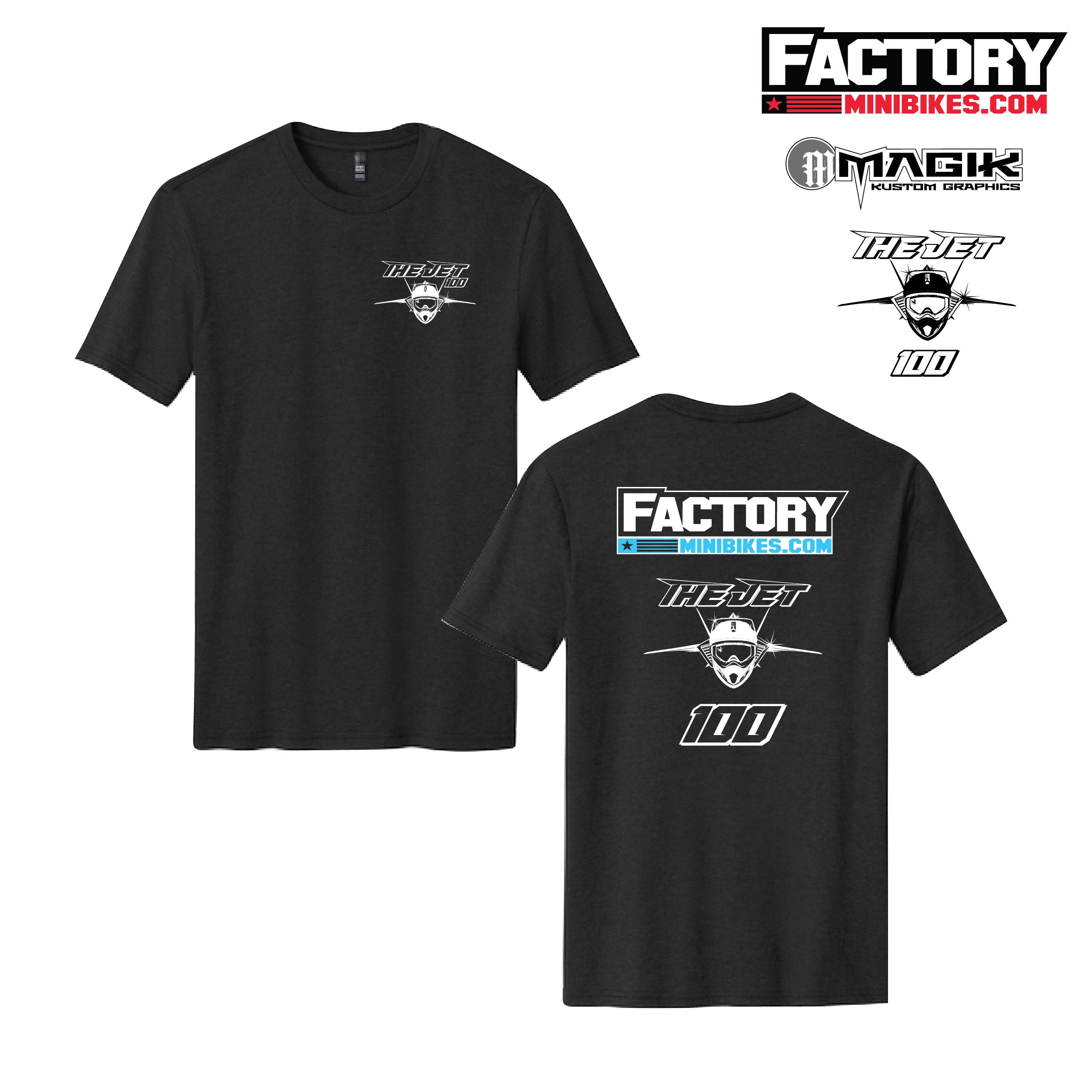 New V2 - Jet100 / Factory Minibikes Collab Tee - Factory Minibikes