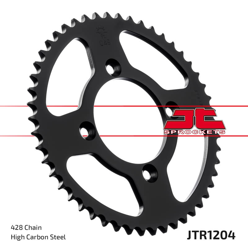 JT Steel Rear Sprocket - 48 Tooth Black Sprocket For Honda CR/CRF 125R 250R 450R 500R & More Dirt Bikes