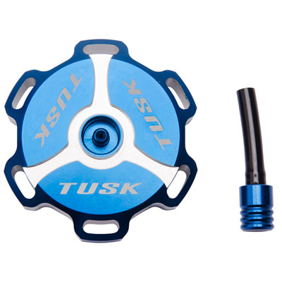 Billet Aluminum Gas Cap Blue Machined - 2010+ KLX110 & KLX110L