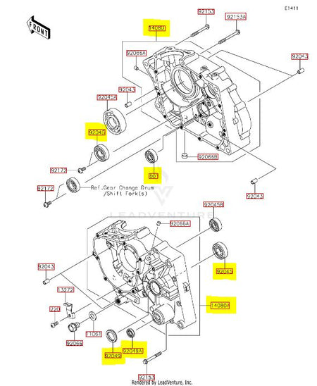 KLX140 Pre-Bored OEM Cases w/ Oil Passage Relocation - w/ Seals & Bearings - Up to 68mm Bore - Factory Minibikes
