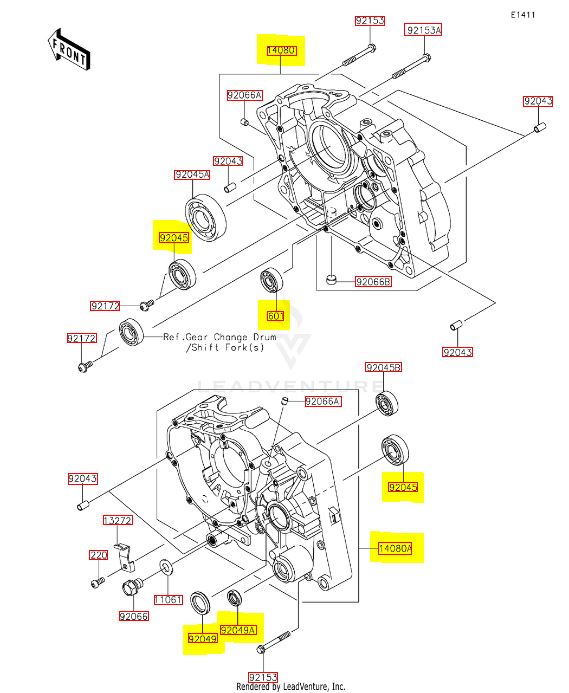 KLX140 Pre-Bored OEM Cases w/ Oil Passage Relocation - w/ Seals & Bearings - Up to 68mm Bore - Factory Minibikes