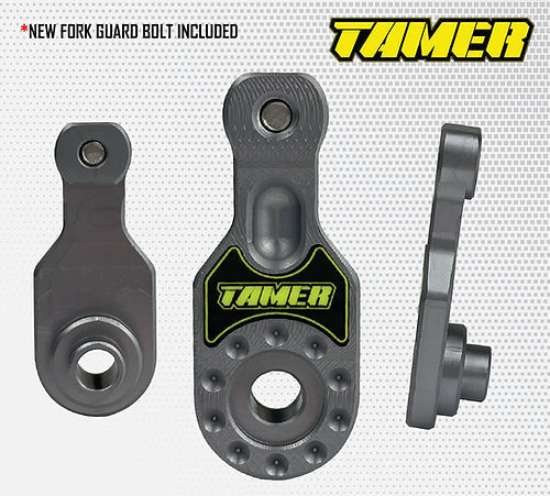 Tamer Fork Guard Bracket - Grey - KX85 / YZ85 / CARD CX65 aka BBR CARD - Factory Minibikes