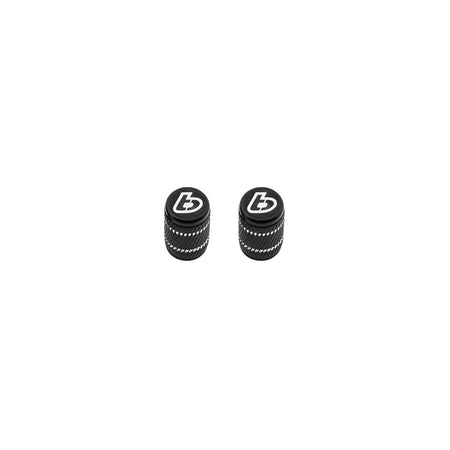 Valve Stem Cap Set, Black w/ TB logo - TB Parts TBW1738