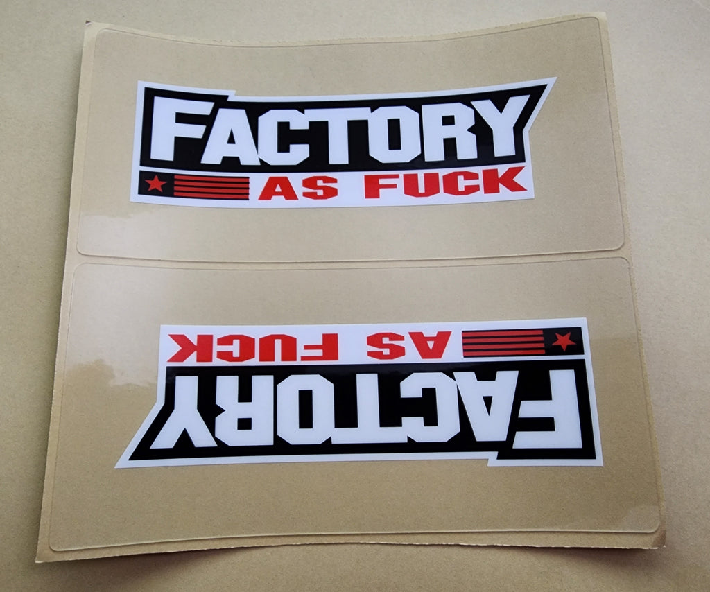 Factory Fork Tube Stickers - 1 Pair | Factory Minibikes