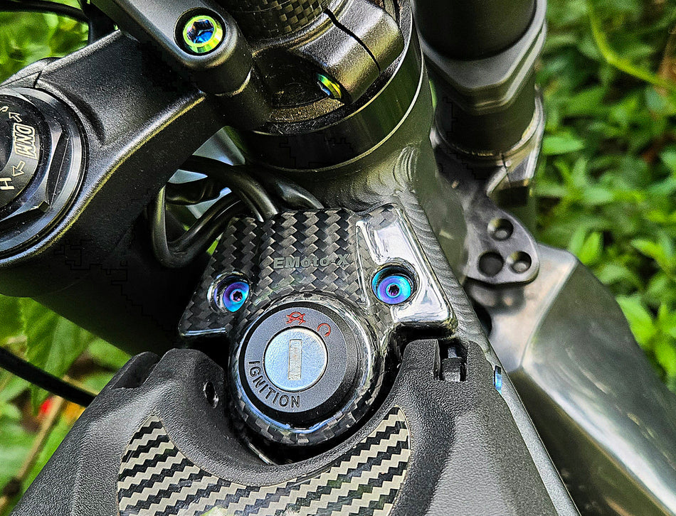 EMoto-X Racing Kapae Real Carbon Fiber Ignition Switch Cover - Talaria MX5, MX4, MX3 LE1 - Factory Minibikes