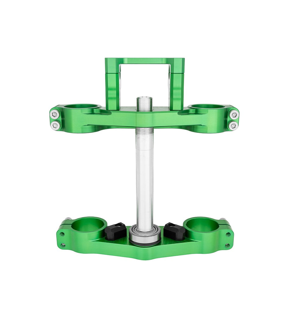 PCM Triple Clamp, Billet CNC, Green – KX85/KLX140 - TB Parts TBW2053