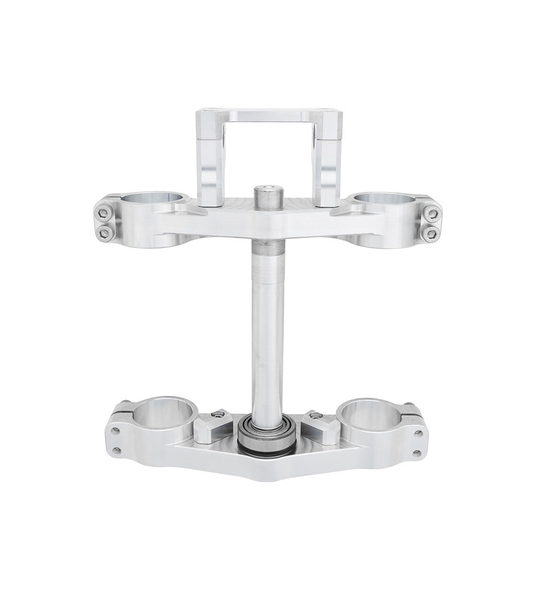 PCM Triple Clamp, Billet CNC, Raw/Silver – KX85/KLX140 - TB Parts TBW2054