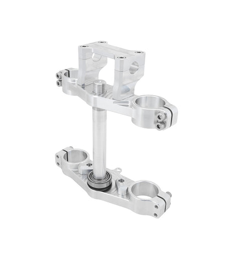 PCM Triple Clamp, Billet CNC, Raw/Silver – KX85/KLX140 - alternate view 2