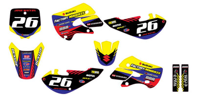 KLX110 Factory Minibikes Custom Graphics Kit w/ Name & Numbers - Factory Minibikes