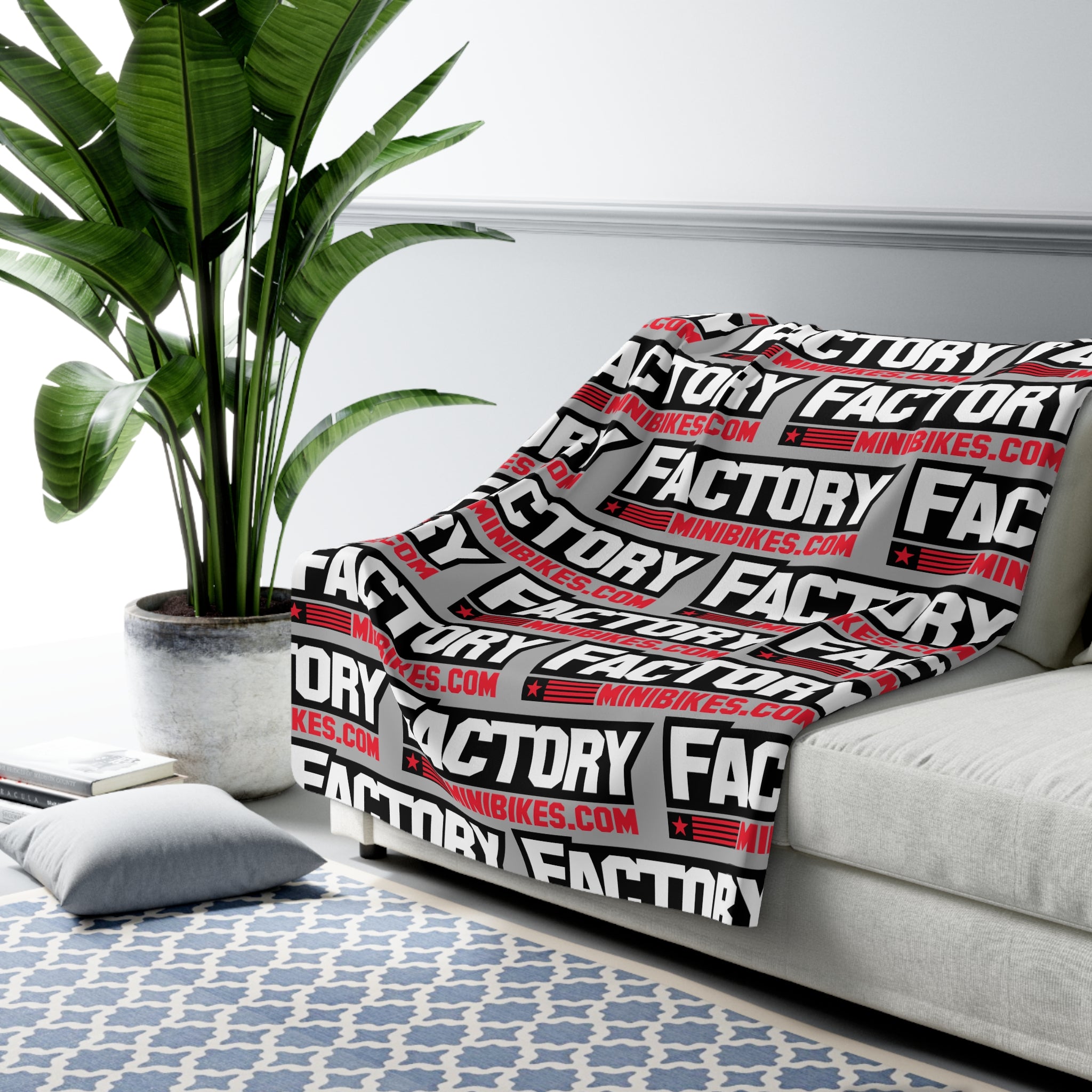 Factory Sherpa Fleece Blanket - Factory Minibikes