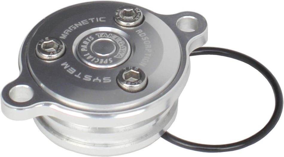 Takegawa Magnetic Oil Filter Cover - Silver - Honda CRF50 / CRF100 / Monkey / Gorilla - Factory Minibikes