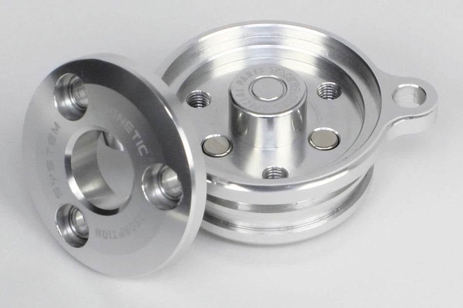 Takegawa Magnetic Oil Filter Cover - Silver - Honda CRF50 / CRF100 / Monkey / Gorilla - Factory Minibikes