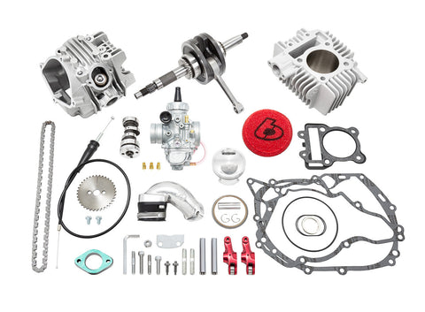 NEW V2-1 155cc High Comp Bore Kit w/ 55mm Stroker, VM26, & V2 Race Head - KLX110 - Factory Minibikes