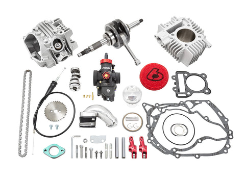 NEW Ultimate 155cc High Comp Bore Kit w/ 55mm Stroker, PE28, & V2 Race Head - KLX110 - Factory Minibikes