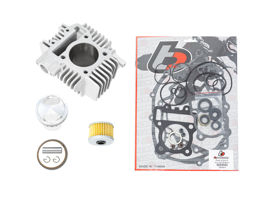 143cc Bore Kit w/ Forged Piston for V2 Head, Gaskets, Seals, & Oil Filter - KLX110 & Z125 - Factory Minibikes