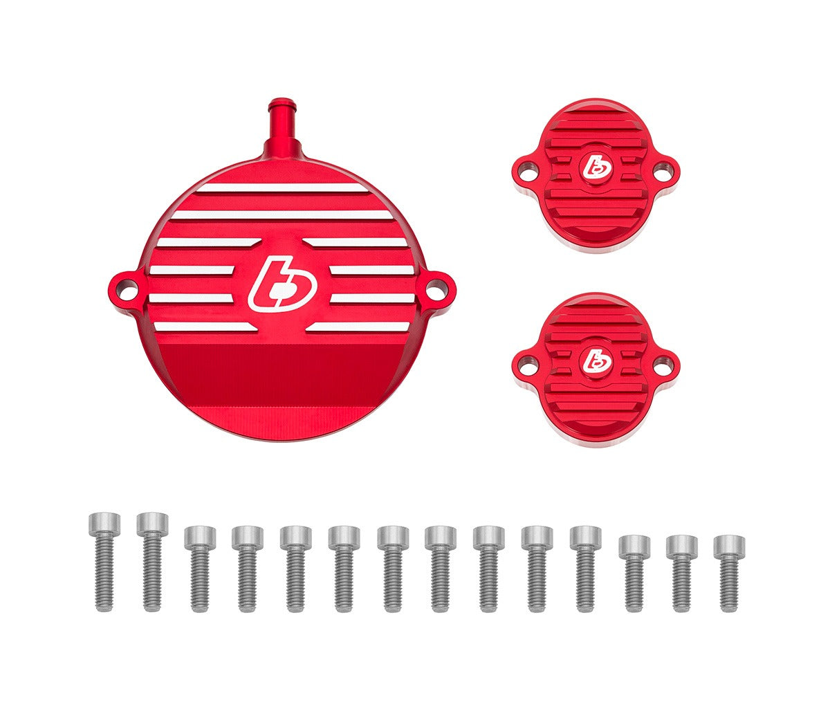 TB Billet Head Cover Kit, Red w/Ti Hardware – KLX140 - TB Parts TBW9568