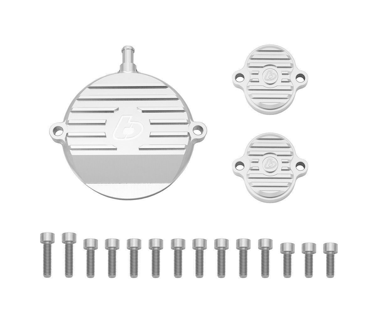 TB Billet Head Cover Kit, Silver w/Ti Hardware – KLX140 - TB Parts TBW9569
