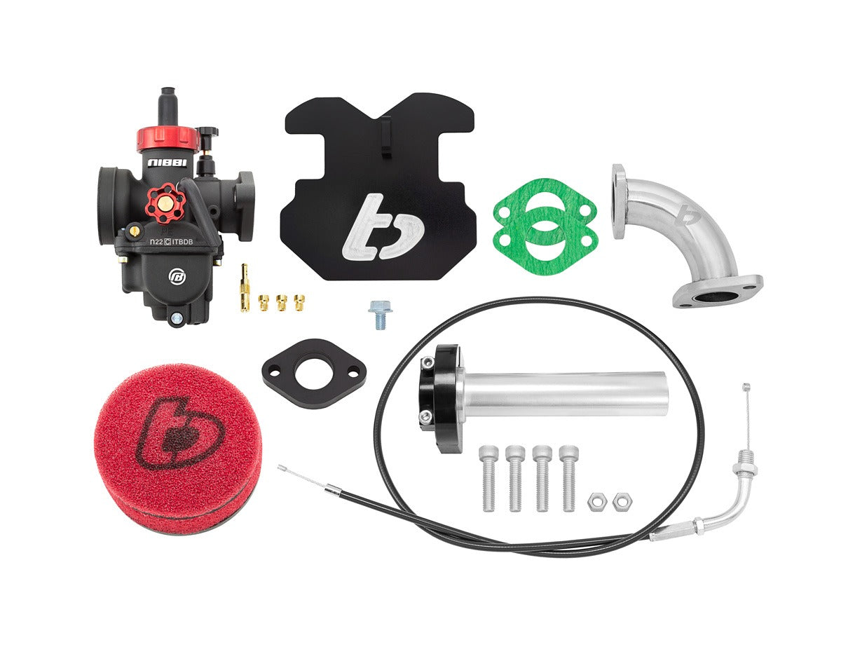 TB Parts Nibbi 22mm carb kit with black billet throttle for TTR110
