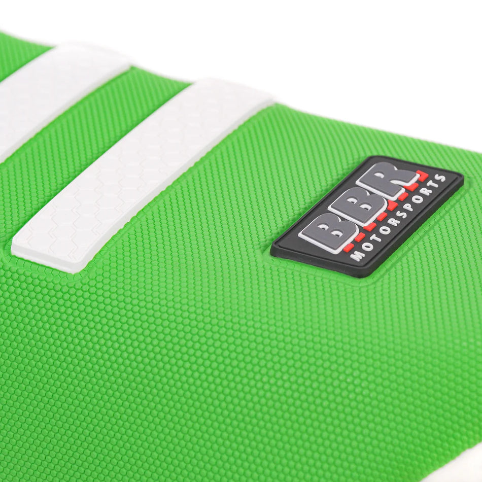 NEW Green BBR Tall Seat w/ White Stripes - KLX110 - Factory Minibikes
