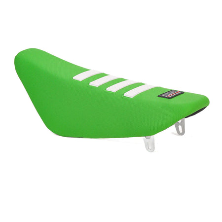 NEW Green BBR Tall Seat w/ White Stripes - KLX110 - Factory Minibikes
