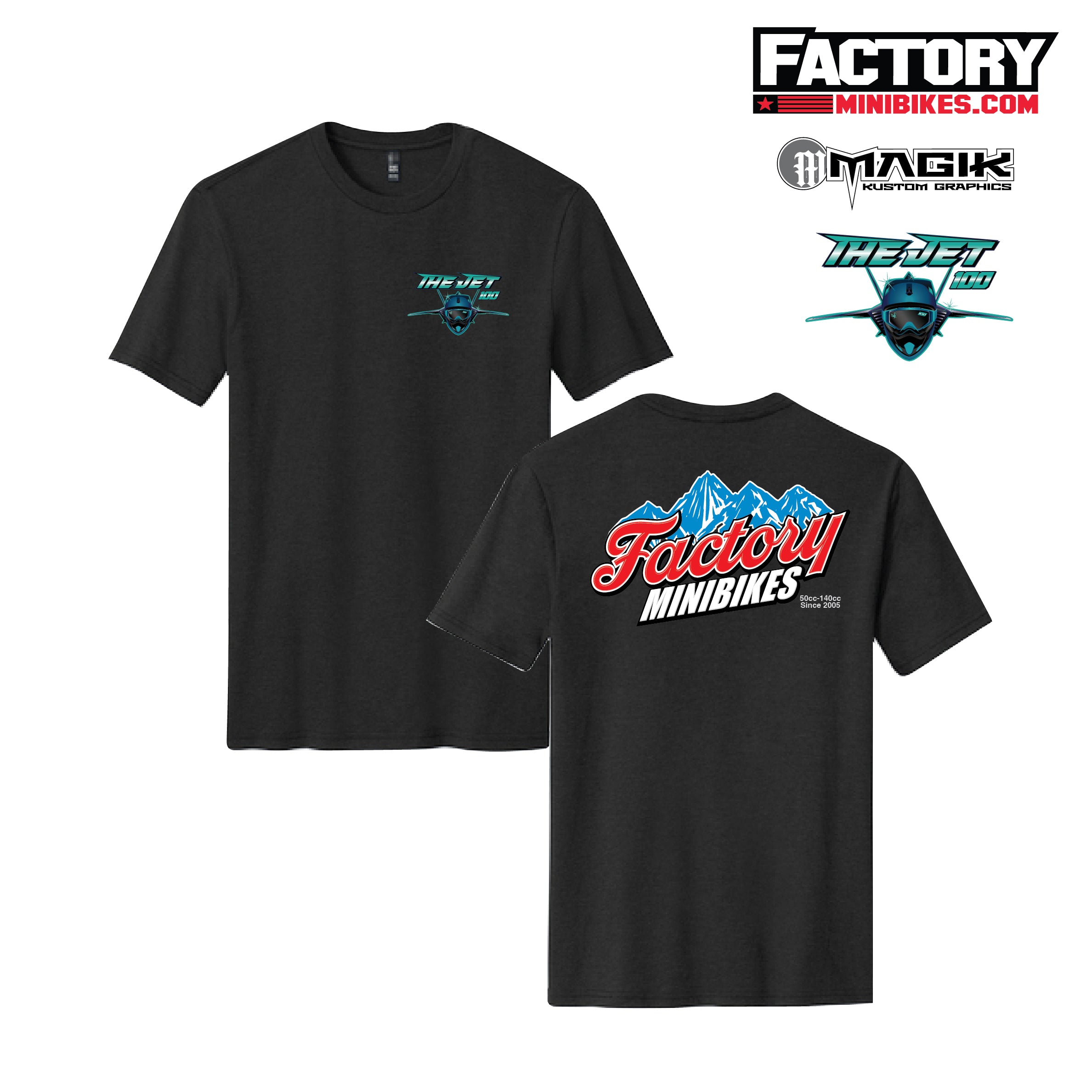 The Jet100 / Factory Minibikes Collab Tee - Factory Minibikes