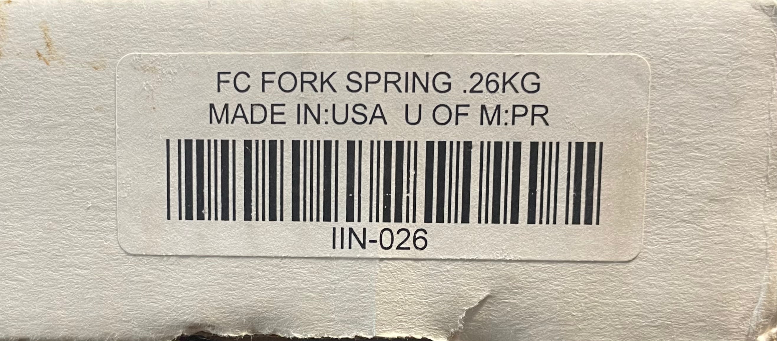 GARAGE SALE -- CR85 & CRF150 Factory Connection Fork Spring .26KG IIN-026 - Factory Minibikes