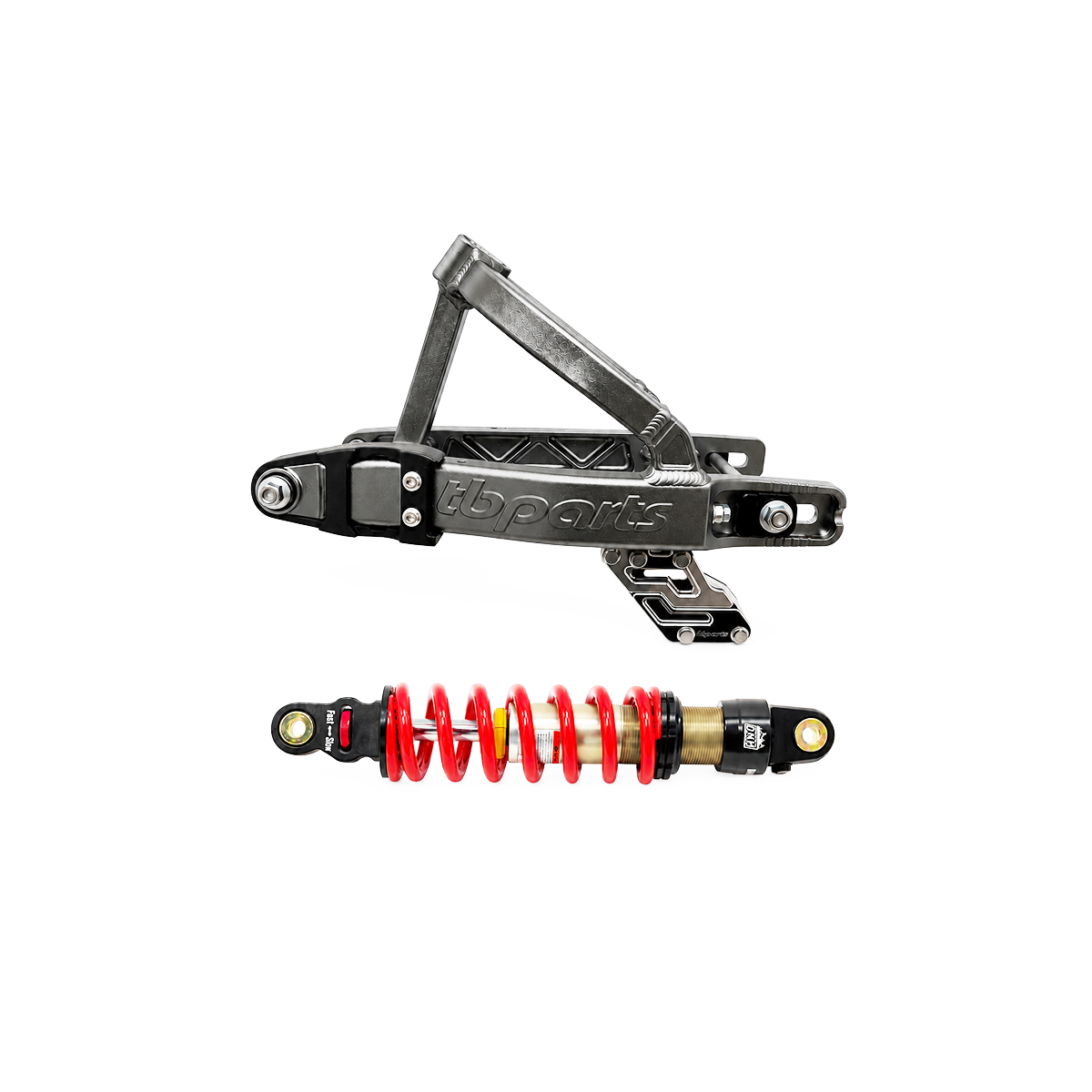 TB Complete +2″ Swingarm & DNM Shock Kit – Gray / 340 lb – Honda CRF110F