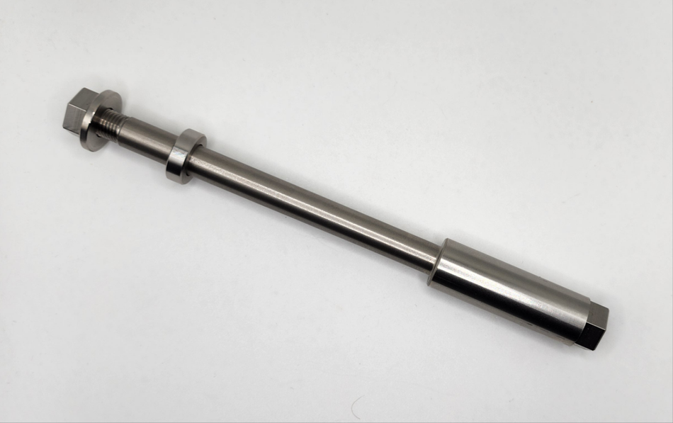 SS or Ti Front "Zoke" Axle Assembly - Marzocchi 35mm Shiver KLX110 or CRF50 - Factory Minibikes