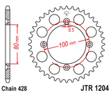 JT Rear Steel Sprocket 428 Pitch - CRF125F & CRF125FB - Factory Minibikes