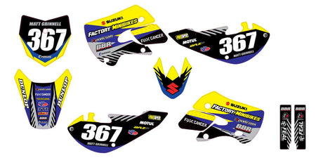 KLX110 Factory Minibikes Custom Graphics Kit w/ Name & Numbers - Factory Minibikes