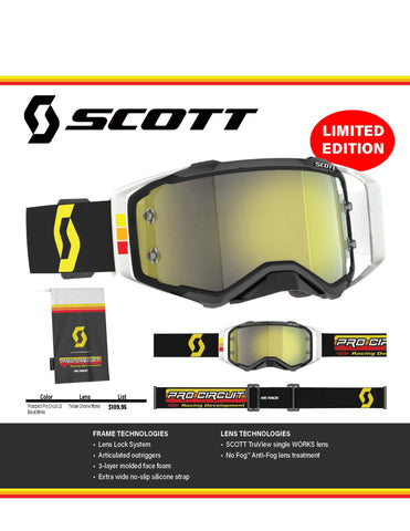 Scott Prospect Pro Circuit Goggle - Chrome Works Lens & Bonus Clear Lens - Factory Minibikes