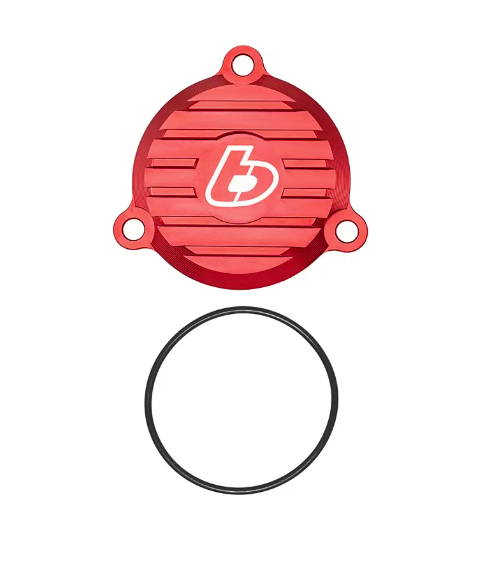TB Parts Billet Oil Filter Cover, Black or Red – KLX140/L/G - Factory Minibikes
