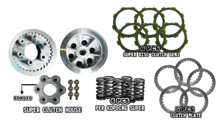 NEW BRT 6 Disc and 6 Spring HD Clutch Kit - Complete w/ Fibers and Plates - All KLX140