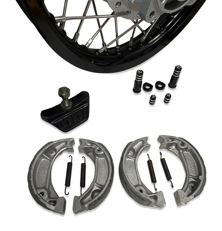 TB Forks, HD springs w/Black TiN Coated uppers, & 350# DNM Shock kit – CRF110 with wheels