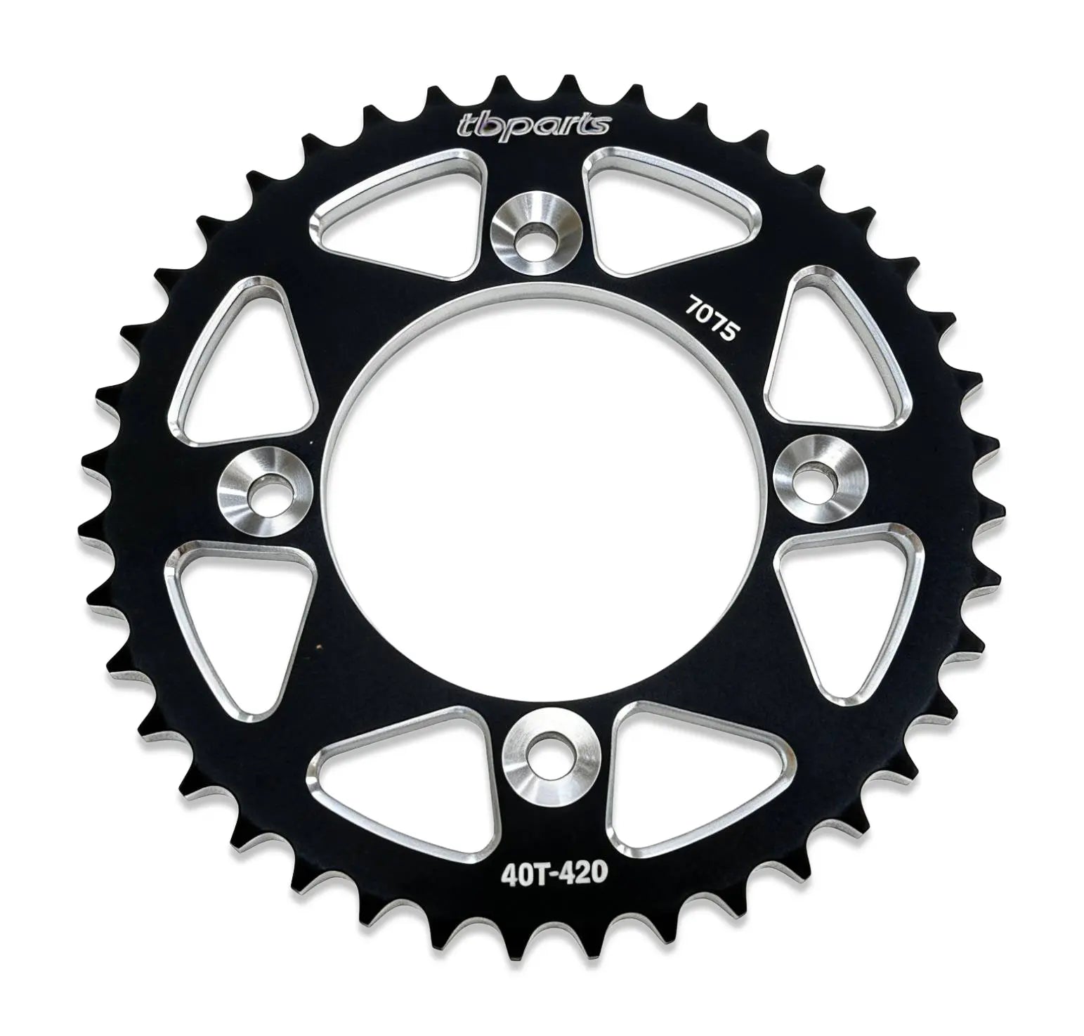 TB Aluminum Rear Sprocket - Black/Red/Silver - CRF110 - Factory Minibikes