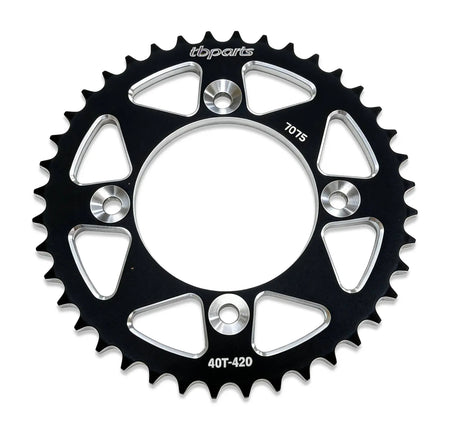 TB Aluminum Rear Sprocket - Black/Red/Silver - CRF110 - Factory Minibikes
