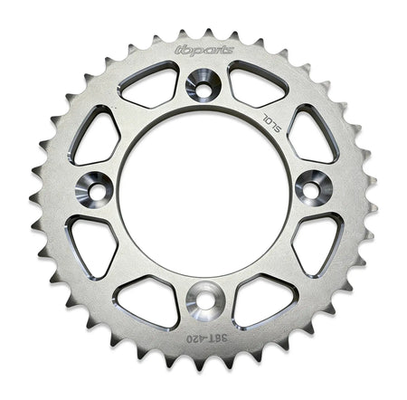 TB Aluminum Rear Sprocket - Black/Red/Silver - CRF110 - Factory Minibikes