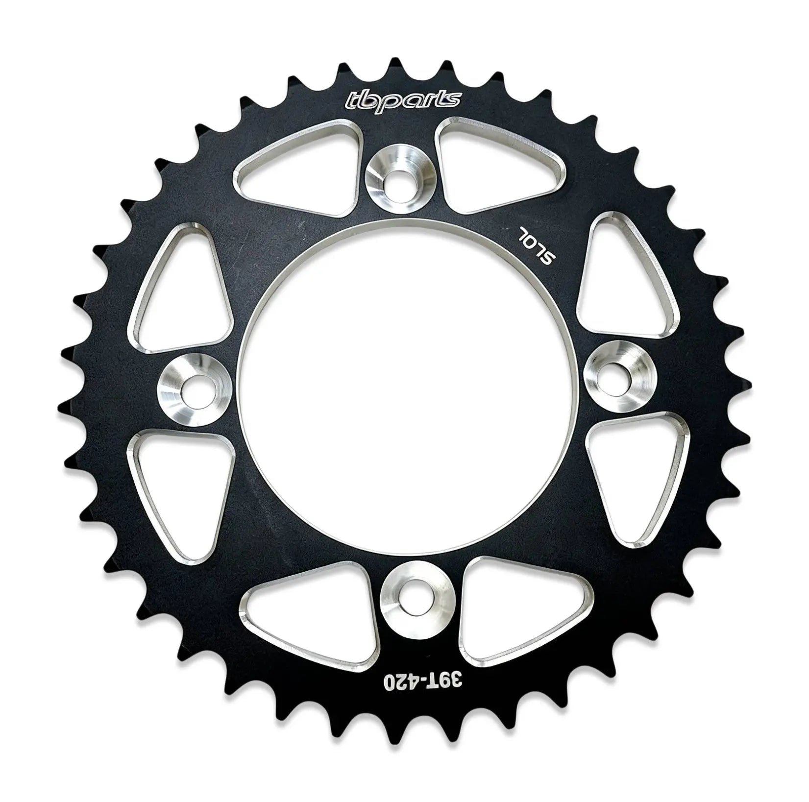 TB Aluminum Rear Sprocket - Black/Red/Silver - CRF110 - Factory Minibikes