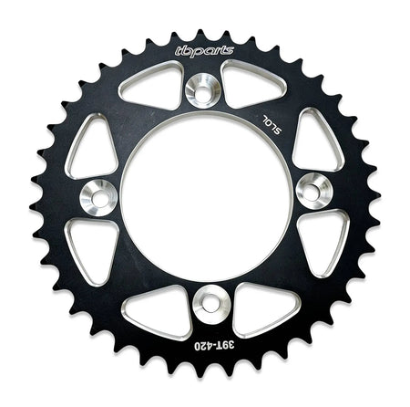 TB Aluminum Rear Sprocket - Black/Red/Silver - CRF110 - Factory Minibikes