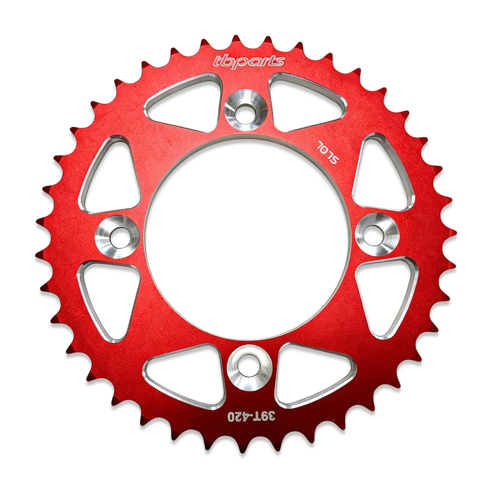 TB Aluminum Rear Sprocket - Black/Red/Silver - CRF110 - Factory Minibikes