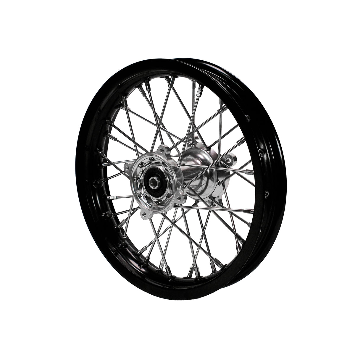 BBR Complete Rear Wheel - Black Rim 12", CNC Billet Disc Hub