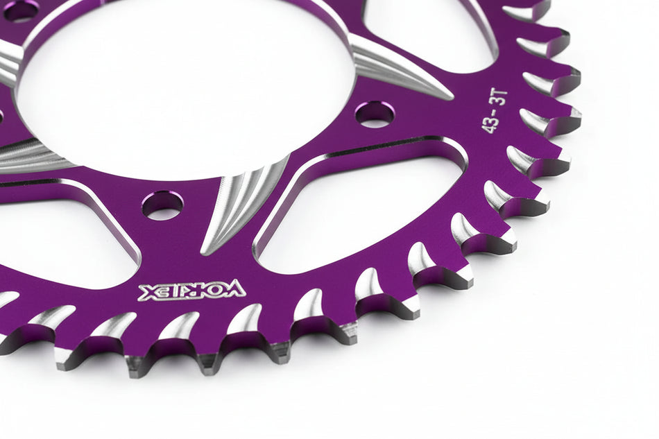 Purple Vortex Aluminum CAT5 Rear Sprocket - CRF110 & CRF125 Conversions - Factory Minibikes