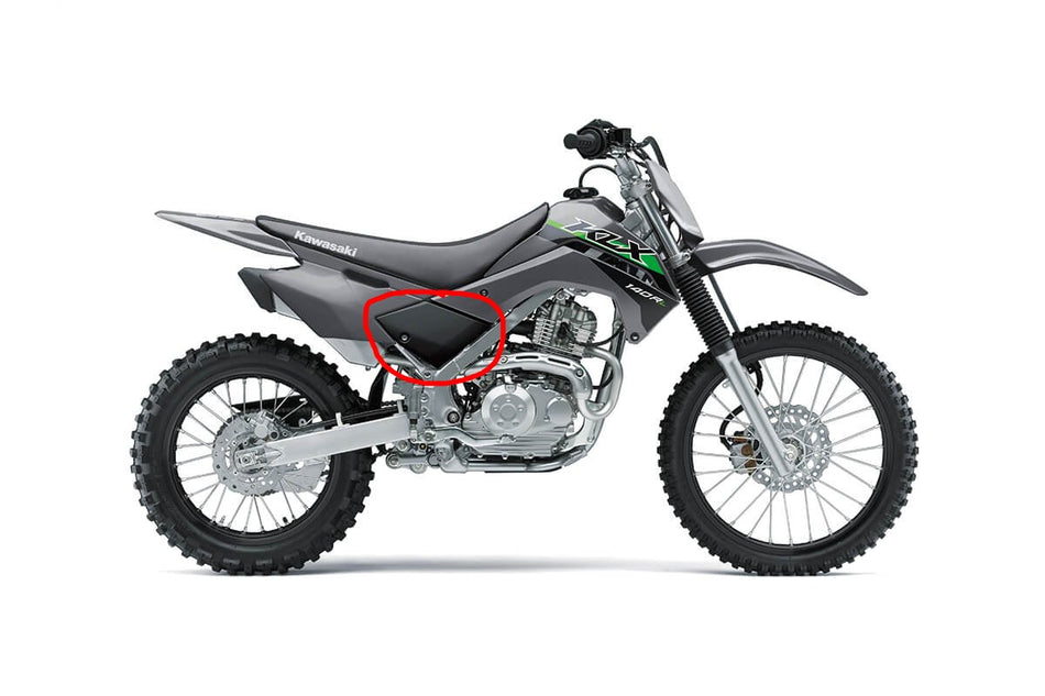 OEM Black Side Cover - ALL KLX140 - Factory Minibikes