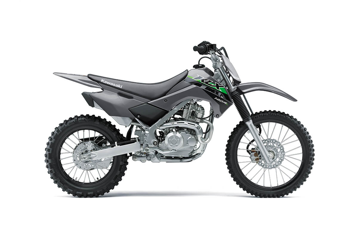NEW KLX140 Battle Gray OEM 7pc Plastic Kit - No Rear Fender