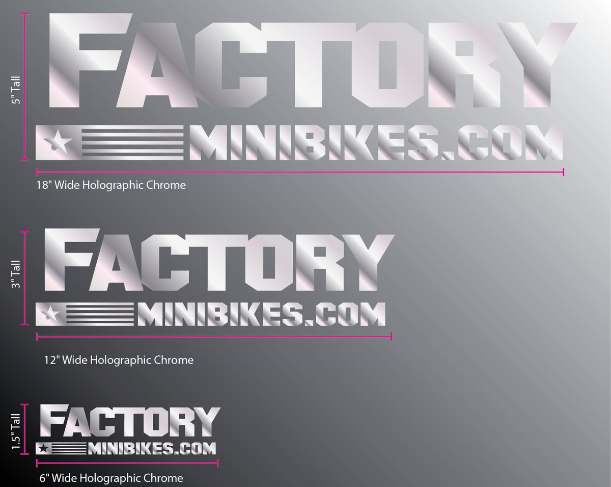 Factory Sticker Initial Die-Cut Vinyl Transfer Stickers - Factory Minibikes OG Logo