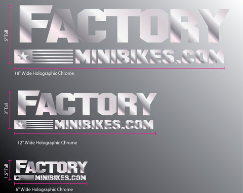 Die-Cut Vinyl Transfer Stickers - Factory Minibikes OG Logo - Factory Minibikes