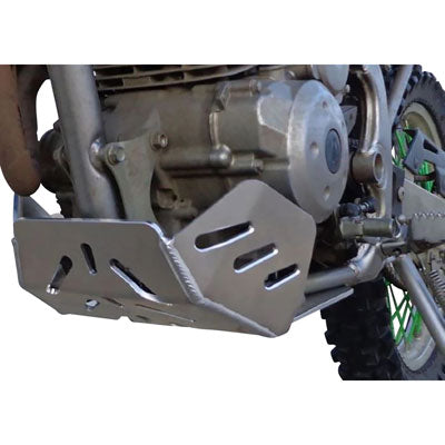 Flatland Racing Skid Plate - Silver - All KLX140 - Factory Minibikes