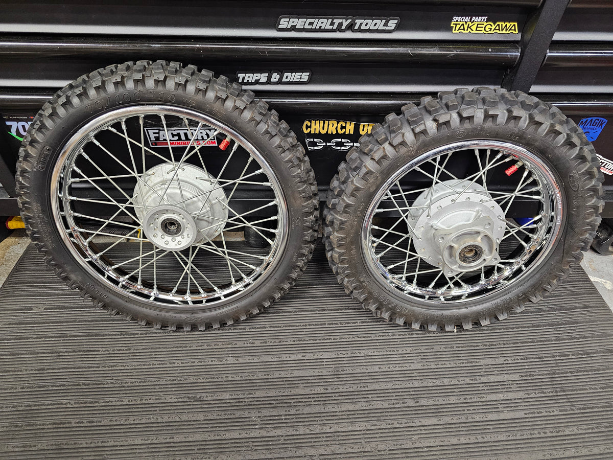 GARAGE SALE -- LIKE NEW!!! - 2024 CRF110 Wheel Set - 14"/12" - Factory Minibikes